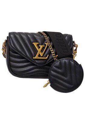 Louis Vuitton New Wave Shoulder Bag Multi Pochette Noir Black Gold
